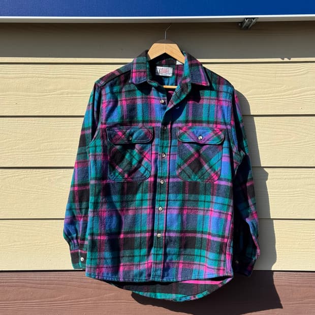 90s Private Property 헤비 플란넬 워크셔츠