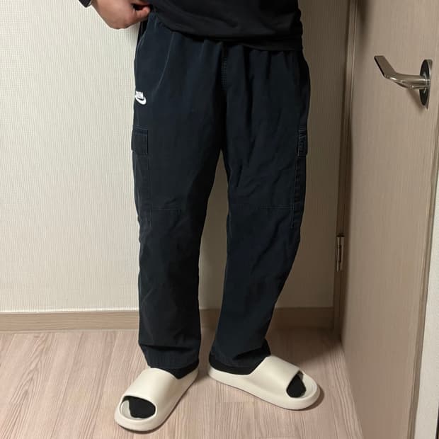 정품 나이키 립스탑 블랙 카고팬츠 밴딩 바지