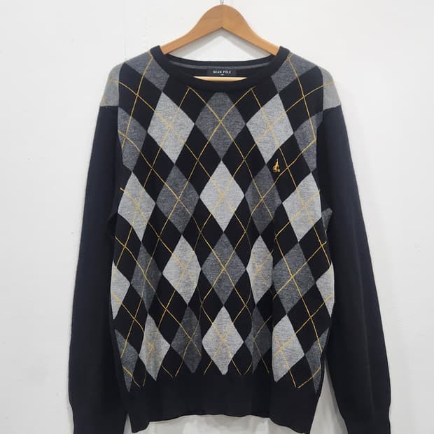 [110] 빈폴 아가일 패턴 남성 니트 110사이즈  블랙