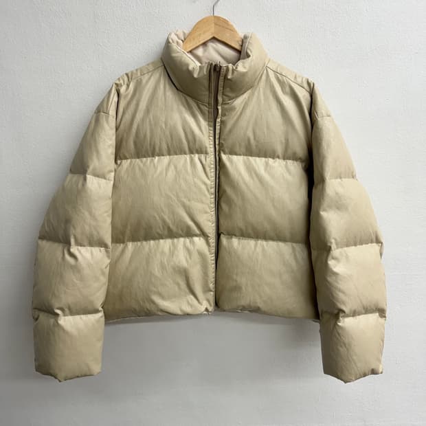 아모멘토 21FW 비건레더 리버시블 패딩 M