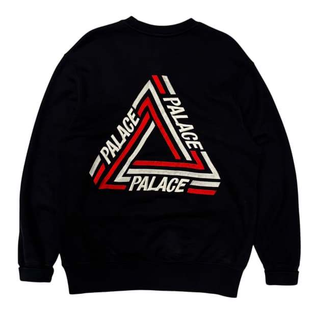 팔라스 빅 자수 로고 블랙 스웻셔츠 L