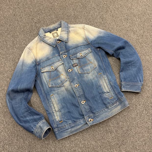 M) 지스타 로우 빈티지 워싱 데님 자켓