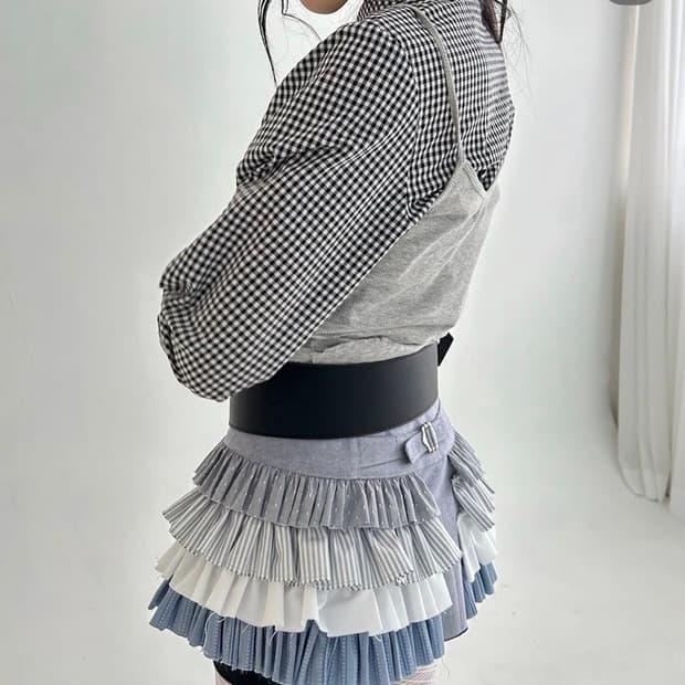 샵페어리 레이어드 레이스 스커트