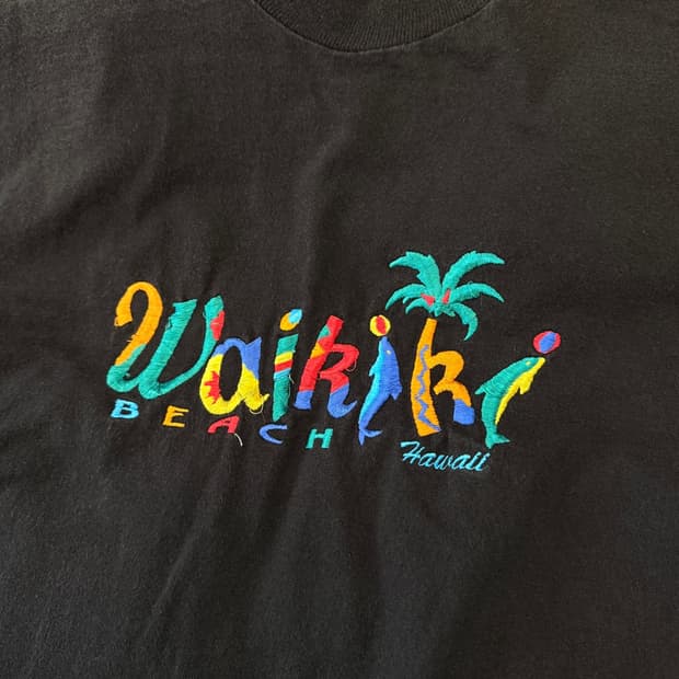 90S 와이키키 스티치 자수 미국빈티지 L SIZE