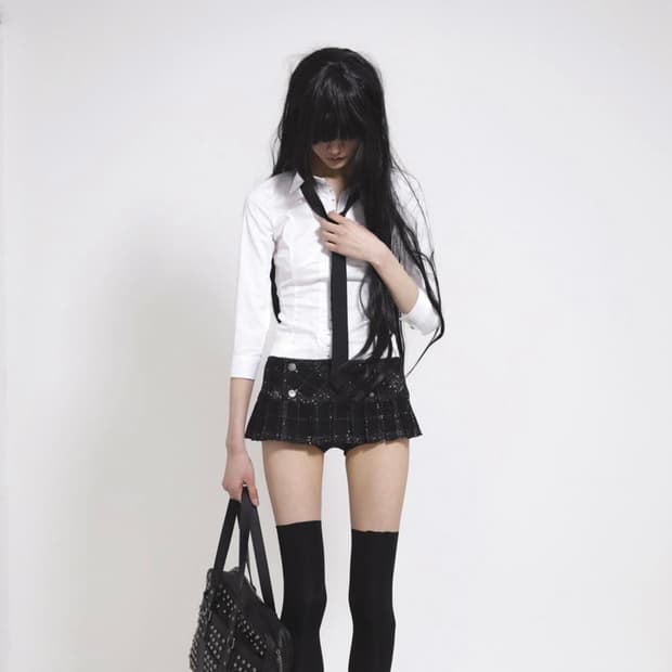 본네 마이크로 미니 플리츠 스커트