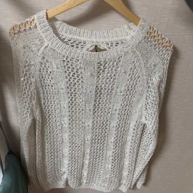 리본 진주 니트 빈티지 러블리 모리걸 히피