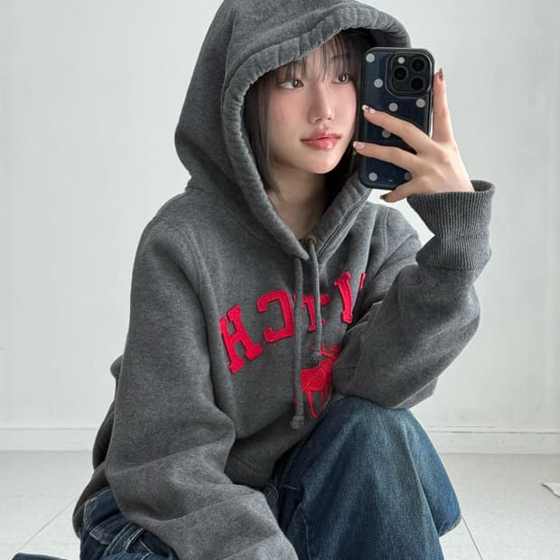 아베크롬비 차콜 후드티