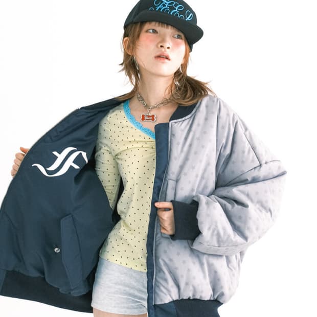 [F.E.E.S] patch bomber padded jacket (na