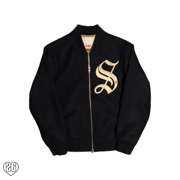 AW16 Supreme Old English Varsity Jacket