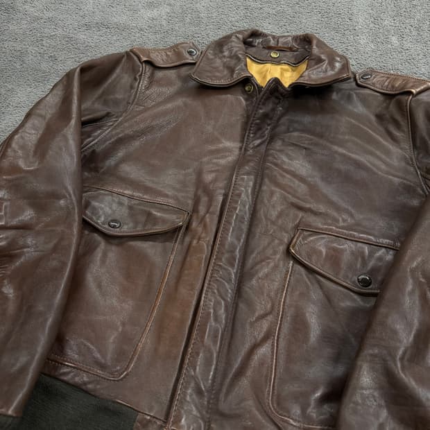 [ 44 ] 빈티지 A-2 플라이트 레더 가죽 자켓