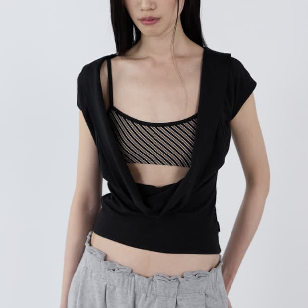 세릭 Draped Backless Top _ Black