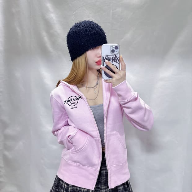 하드락카페 부산 뮤트핑크 후드집업 