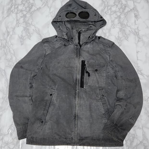 CP 컴퍼니 14ss 가먼트다잉 흑청 고글 자켓