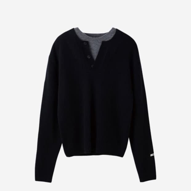 렉토 더블 레이어드 니트 블랙 m사이즈