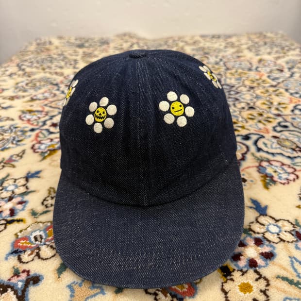 피스메이커 진청 데님 패널 자수  캡