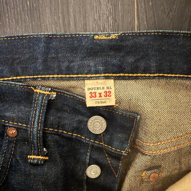 rrl 스트레이트핏 원스 워시 셀비지 진 32x32