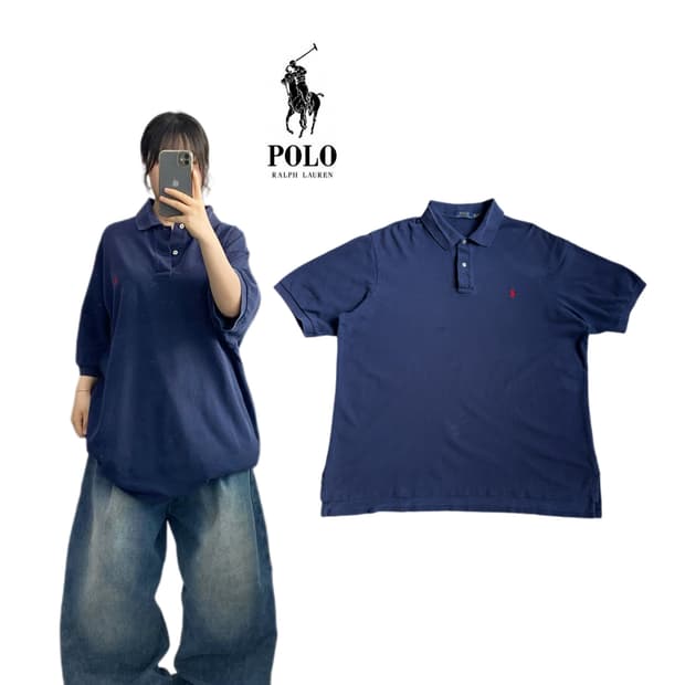 폴로 신형 XXL 포니 빅사이즈 PK 카라 반팔 티셔츠 네이비