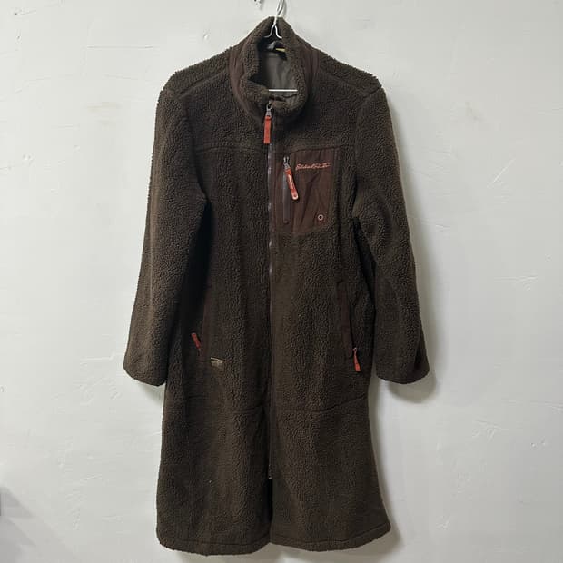 (XL) 에디바우어 브라운 롱 쉐르파 뽀글이 플리스 집업 자켓