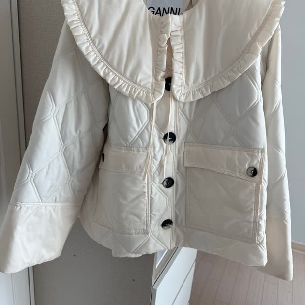 GANNI 가니 립스탑 퀼팅 자켓