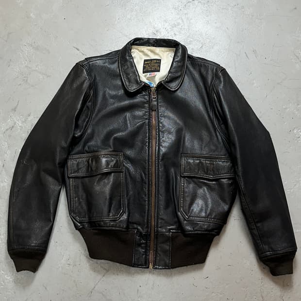 90's OG USA 아비렉스 레더 A-2 자켓 빈티지 레더 봄버 자켓