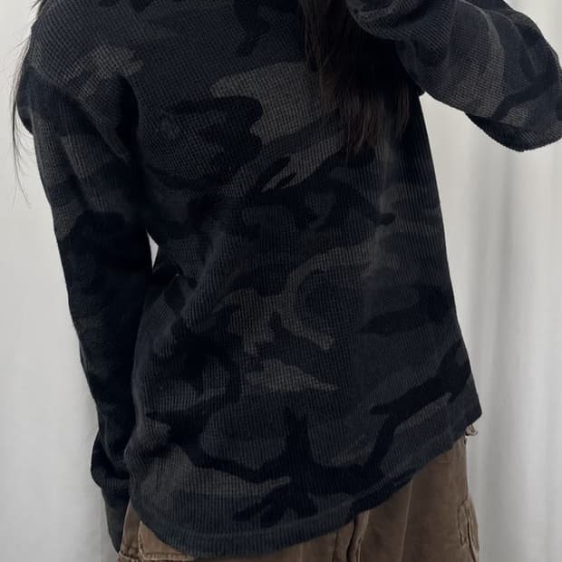 폴로 카모 와플 롱슬리브