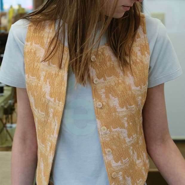 엔조블루스 자카드 크롭 베스트