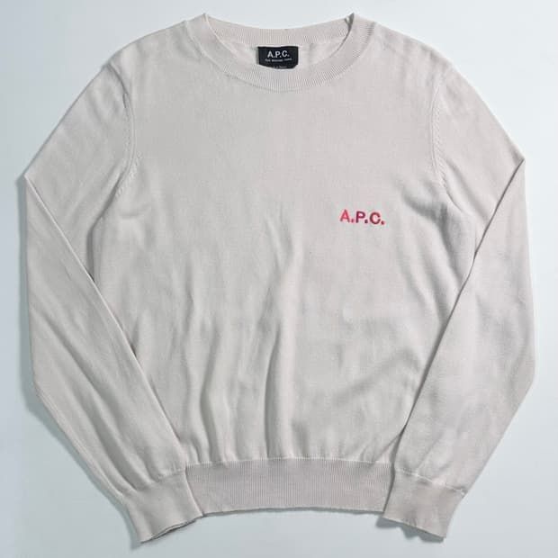 APC 아페쎄 코튼 화이트 니트 