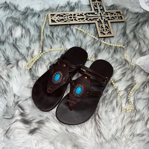 빈티지 에스닉 비즈 스니커즈