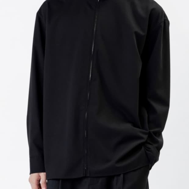 실측 M (95) 인사일런스 신형 드레이프 집업 셔츠 블랙 오버핏