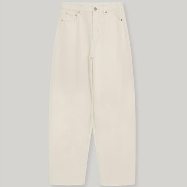 Sienna Tapered Denim Pants / Cream