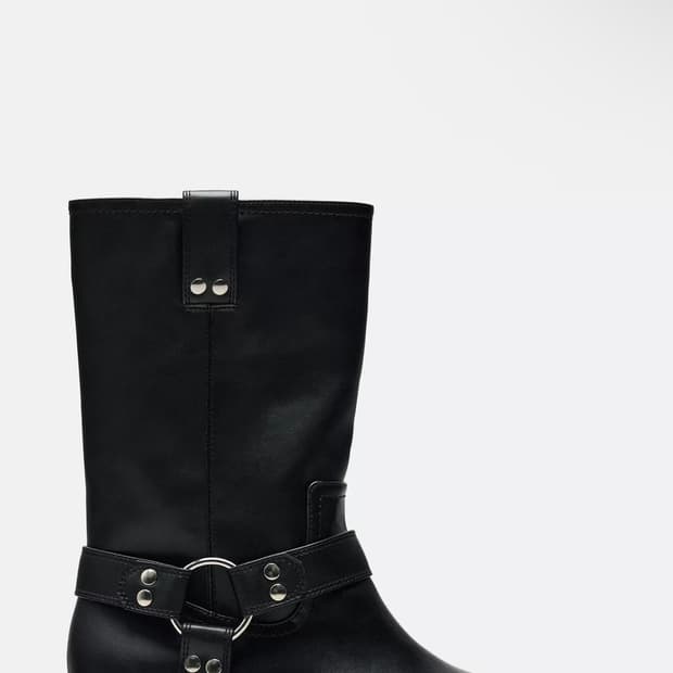 자라 플랫바이커 앵클 부츠