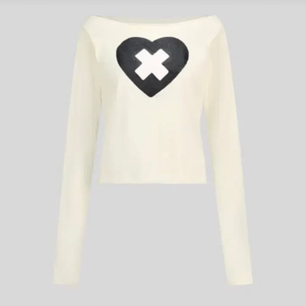 샵페어리 크로스하트 컷오프 티셔츠