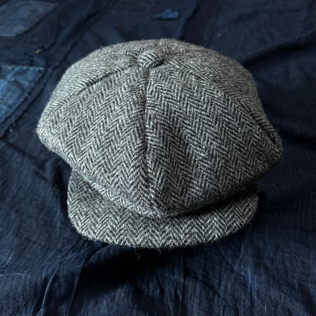 해리스트위드 헤링본 트위드 울 뉴스보이햇 60-62