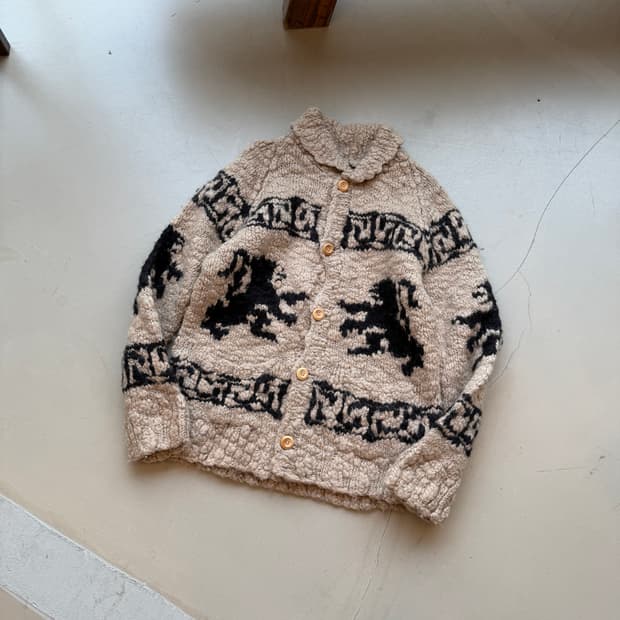 vtg 헤비 울 코위찬 니트 가디건