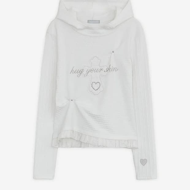 (새상품) 레이스 크로스 패치 후드 티 허그유어스킨