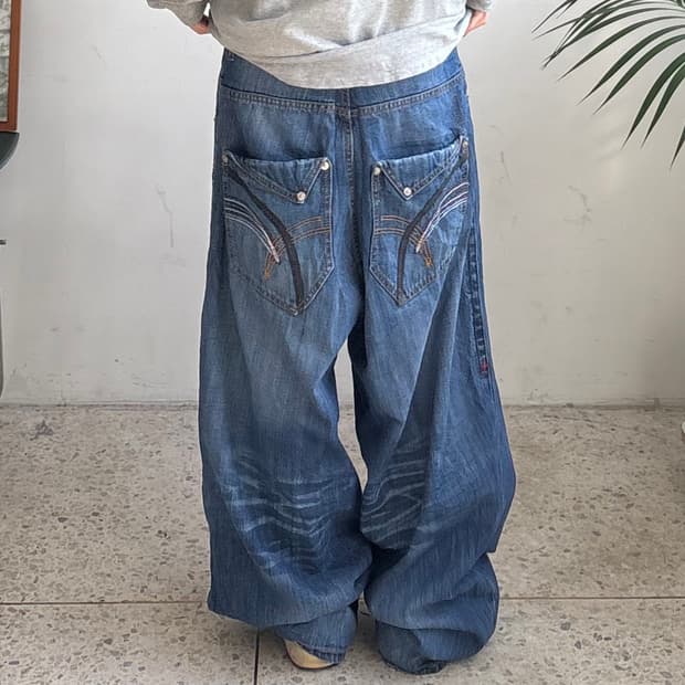 90s’빈티지 자수 힙합팬츠