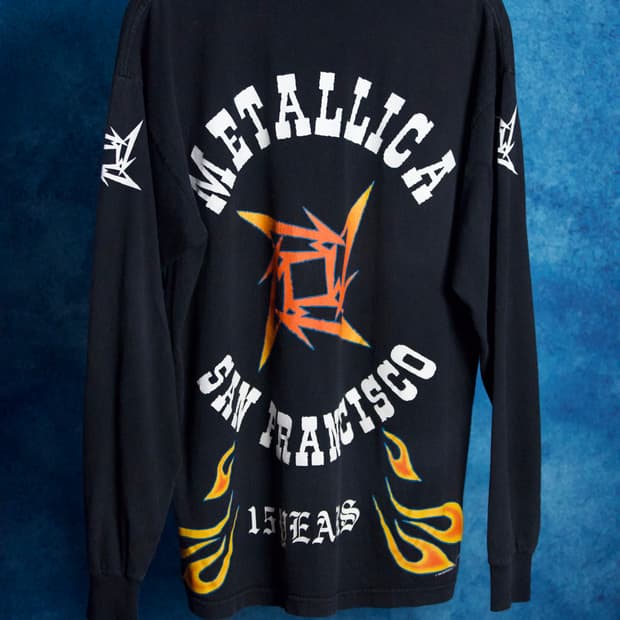(XL) 90s 빈티지 메탈리카 15주년 플레임 롱슬리브 밴드티