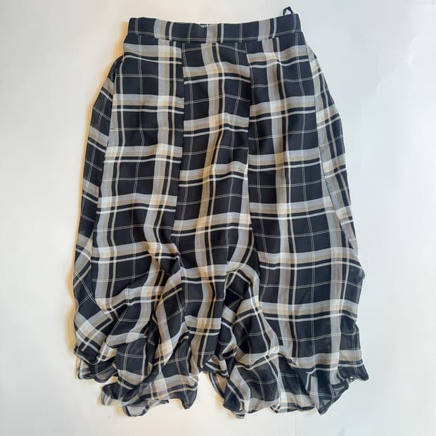 BLACK & WHITE PLAID MERMAID SKIRT