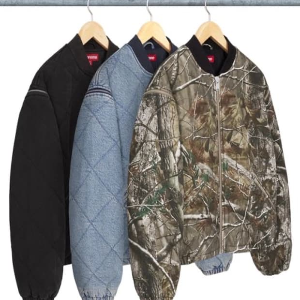 슈프림 집 오프 슬리브 퀼티드 봄버 자켓 리얼트리