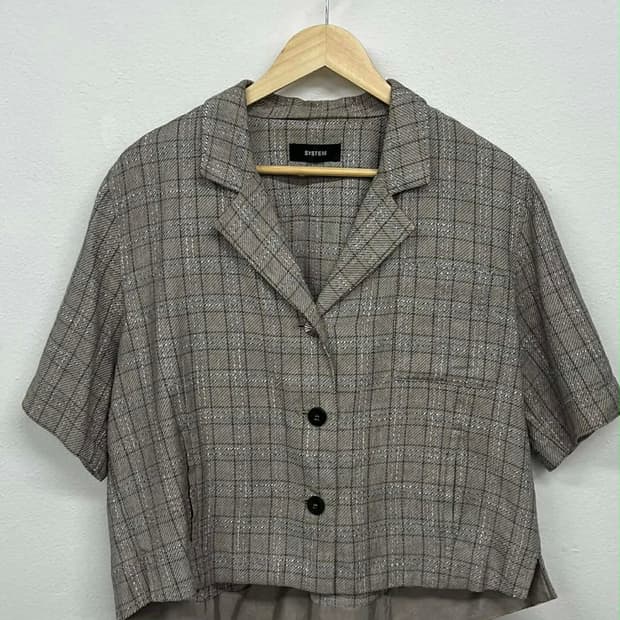 시스템 한섬 21년 신형 숏 슬리브 반팔 자켓