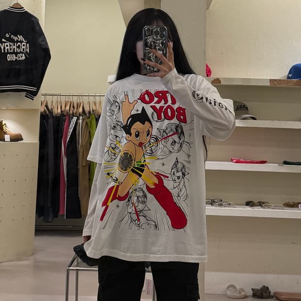 빈티지 우주소년 아톰 프린팅 반팔 티셔츠 U1401