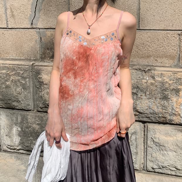 팅커벨 코랄 스팽글 슬립