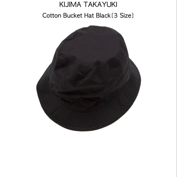 KIJIMA TAKAYUKI 코튼 버킷 햇 블랙