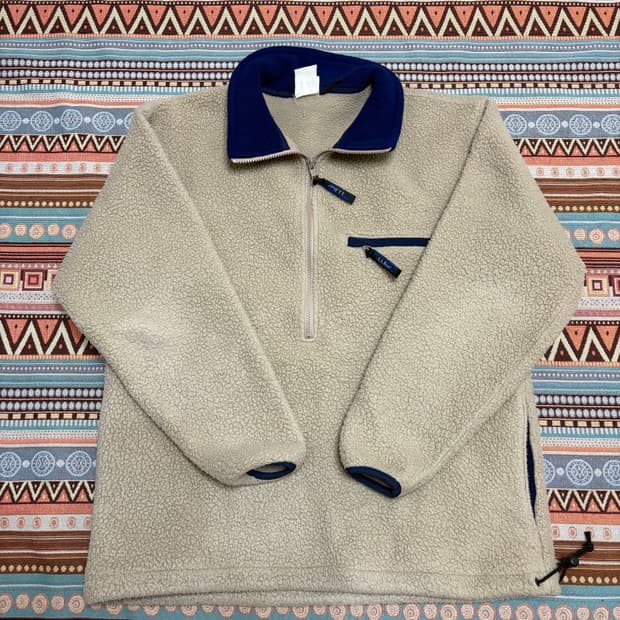 90년도 엘엘빈 llbean 플리스 풀오버 아이보리 칸예 착용