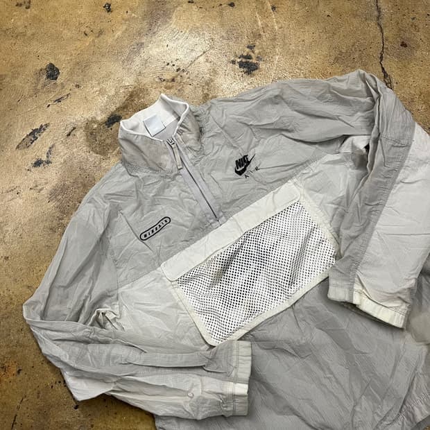 [정품/L] 나이키 AIR 하프집업 바람막이 실버 b16