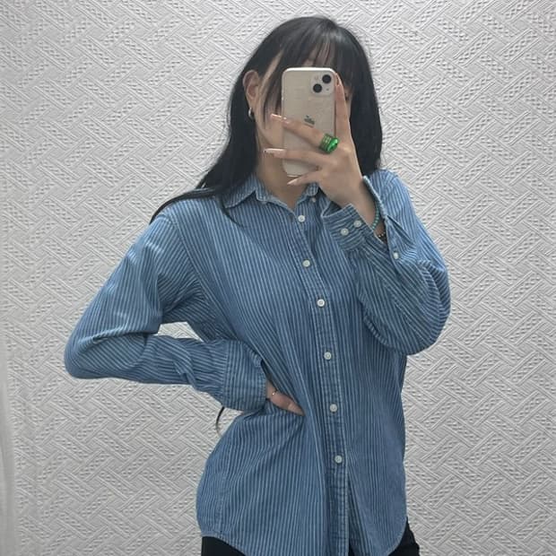 유니클로 U 르메르 레트로 빈티지 스트라이프 셔츠 S C08325