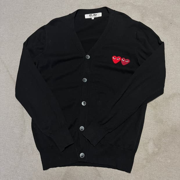 꼼데가르송 더블 와펜 니트 가디건