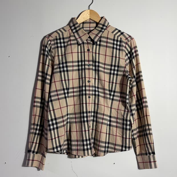 버버리 빈티지 베이지 노바체크 셔츠 (무료배송)