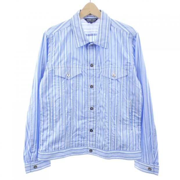 꼼데가르송 옴므 듀스 핀스트라이프 데님 트러커 자켓