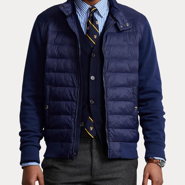 폴로랄프로렌 하이브리드 더블니트 패딩 자켓 L